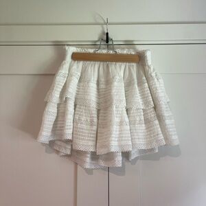 Aerie White Tiered Mini Skirt